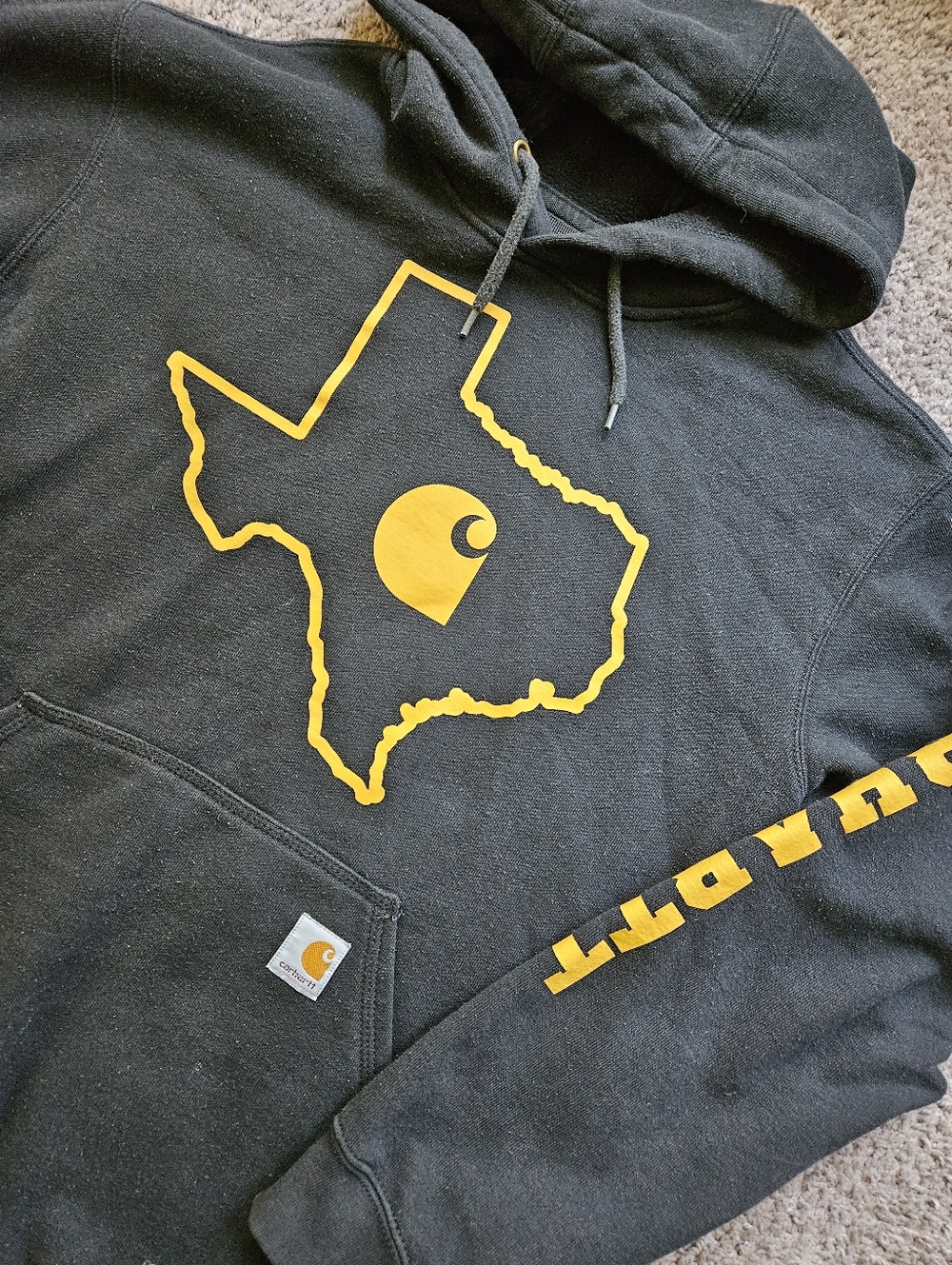 Carhartt Black Hoodie with Texas Logo